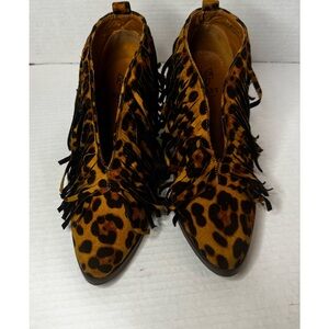 Beast Fashion Leopard Booties Sz 5.5